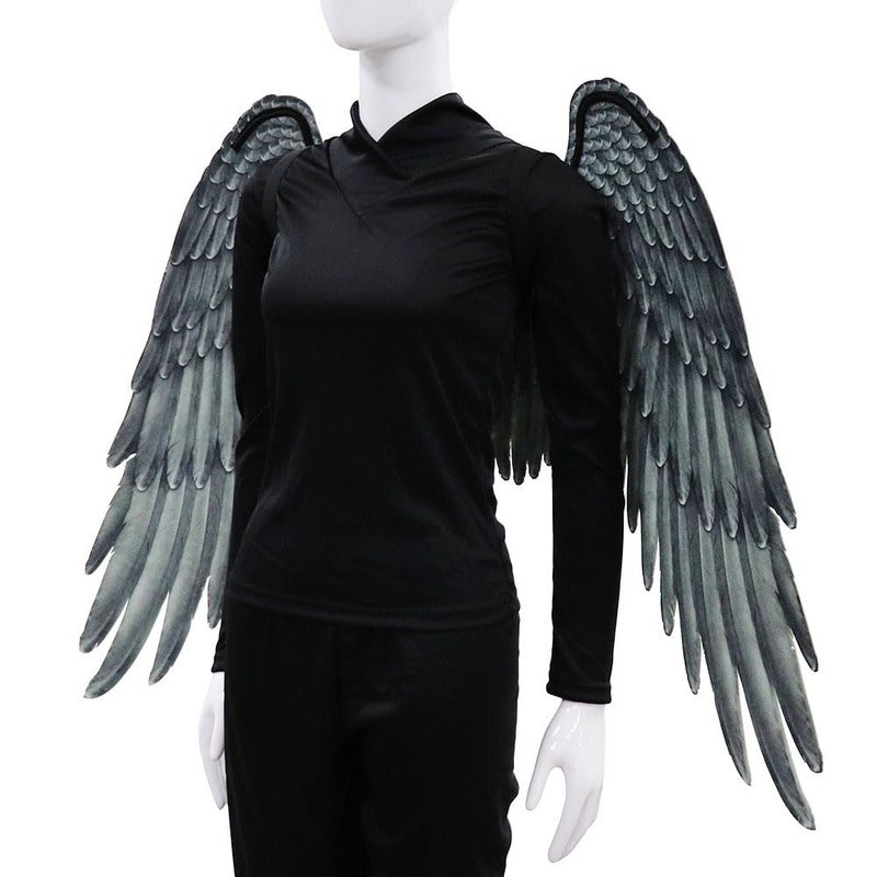 Himine Non-Woven Fabric Festive Party Angel Wings Suitable for Men and Women Decorative Wings (Black) - Image 3